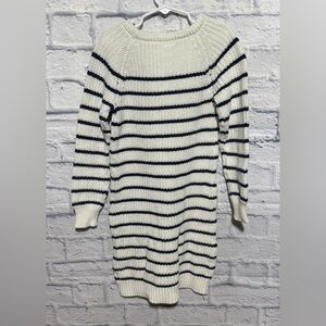 Crazy 8 White & Navy Striped Knit Sweater Dress, Size 7/8